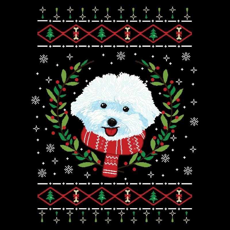 Pull de Noël laid Bichon Frisé