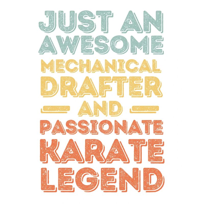 Technischer-Zeichner Karate retro