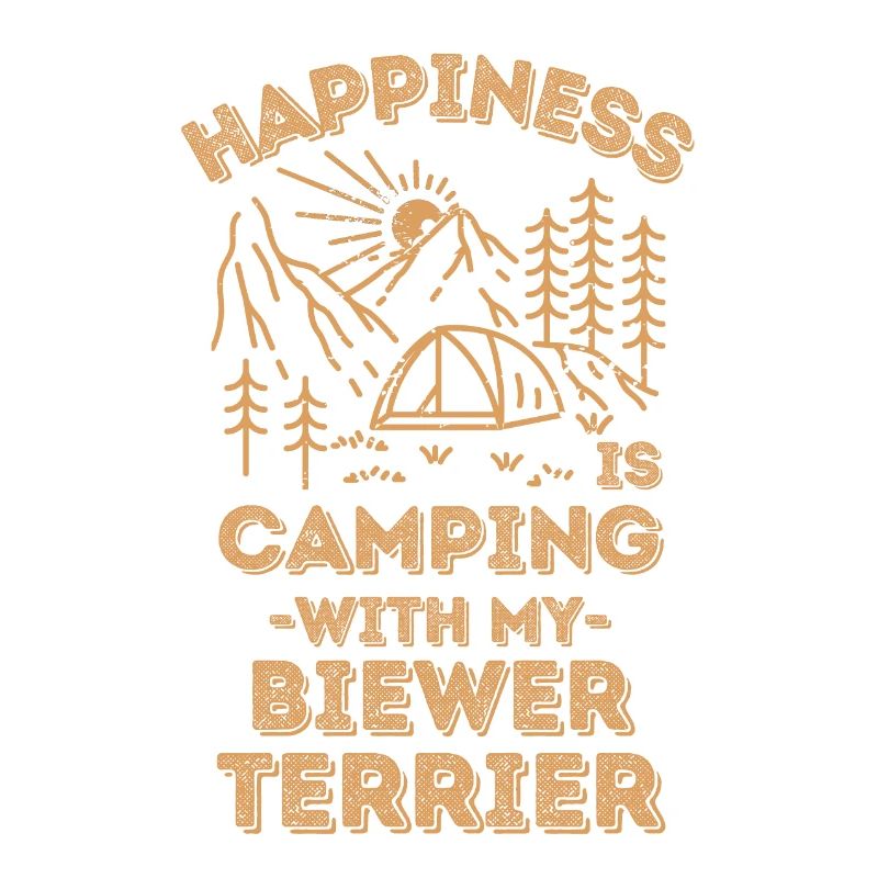 Camping with biewer-terrier