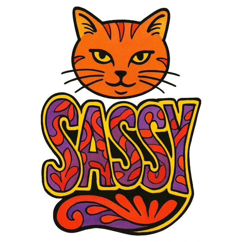 Sassy Cat Psychedelic Script