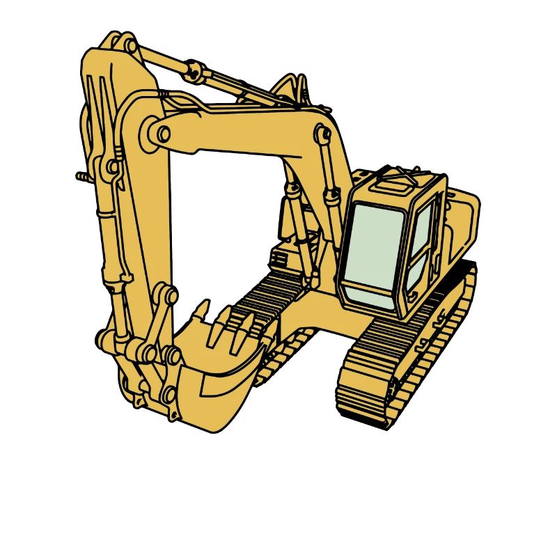 Loading Bucket Silhouette Excavator Gift