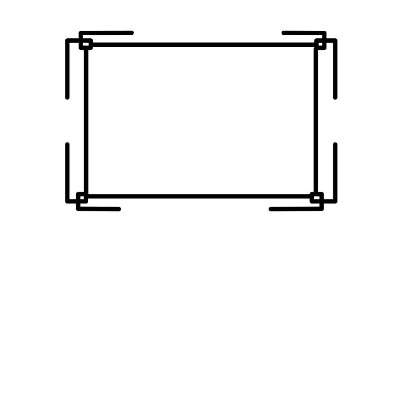 Rectangular frame in black basic text