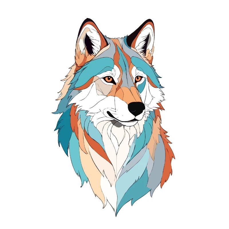 Wolf Vektor Kunst mit lebendiger Farbe Illustration