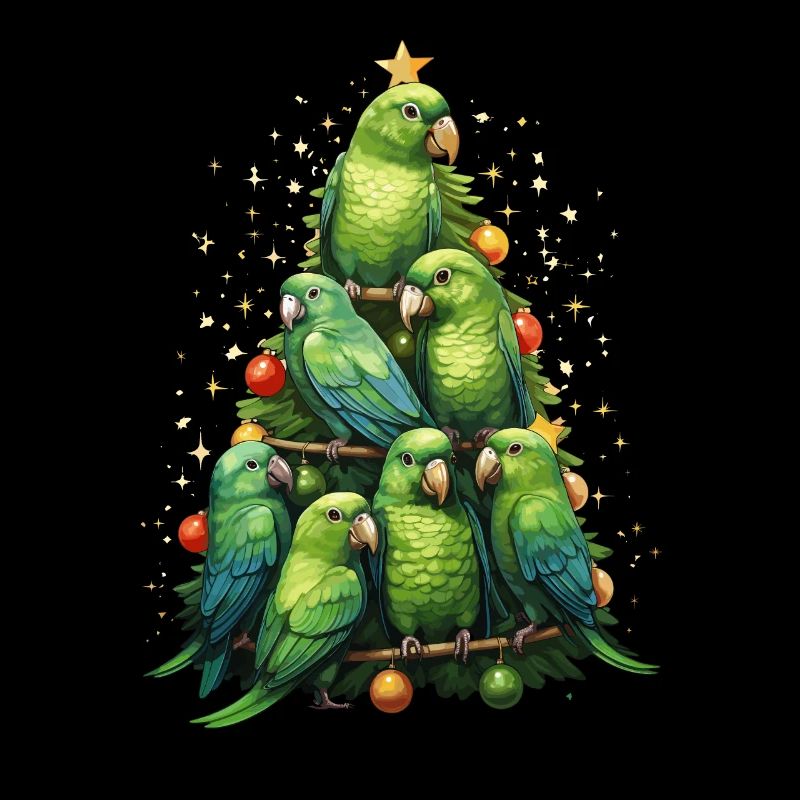 Budgie Parakeet Christmas Tree