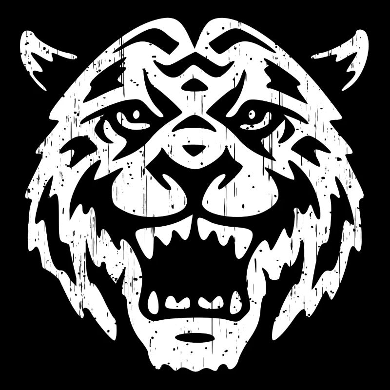 Tiger head roar teeth predator