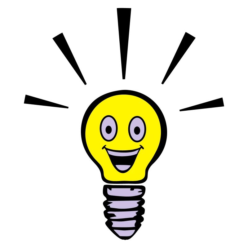 Light bulb with smiley - big idea