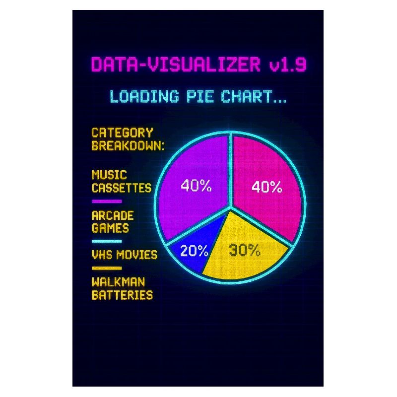 Neon Pie Chart Retro Visual