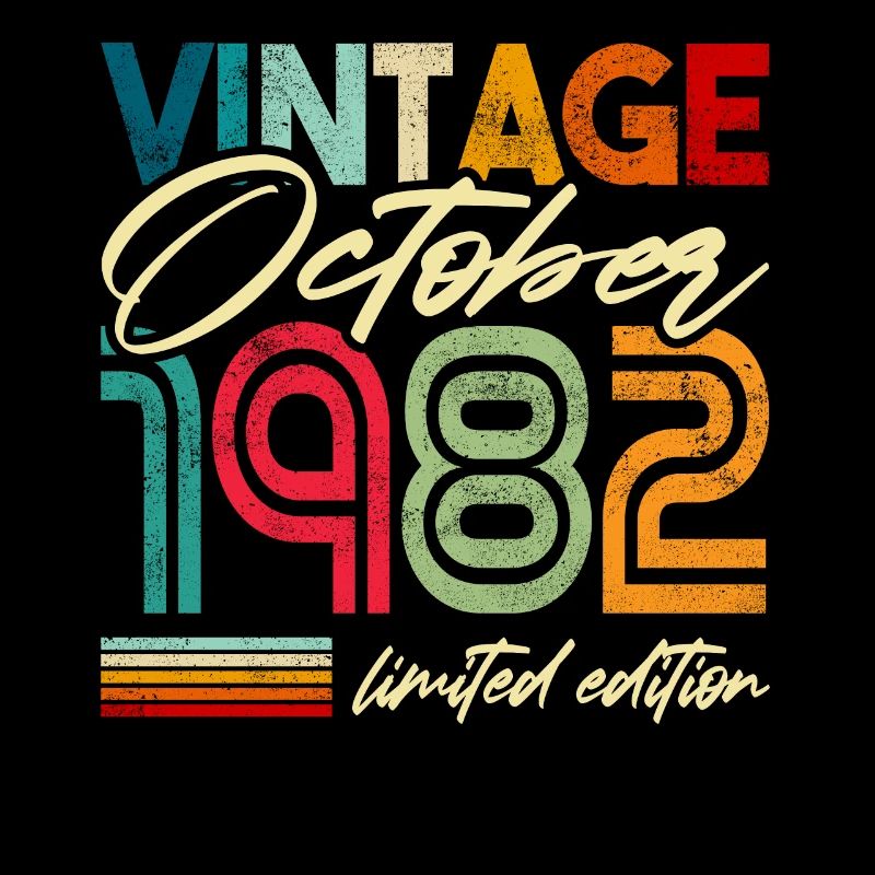 Vintage Geburtstag October 1982 Geschenkidee