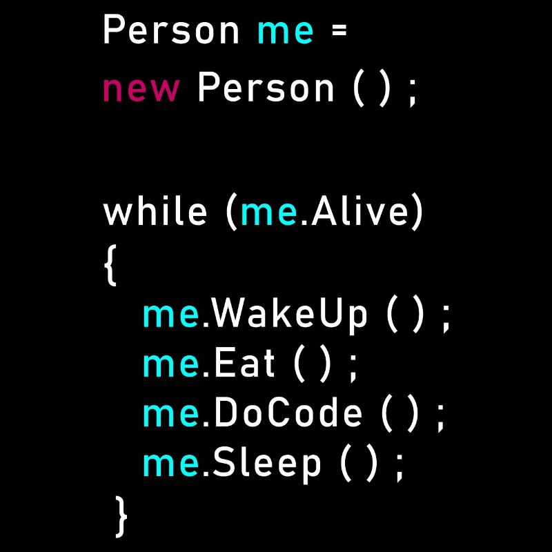 Person me = new person (); Programming Code Java