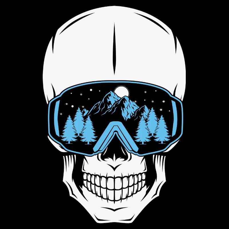 Schädel mit Skibrille