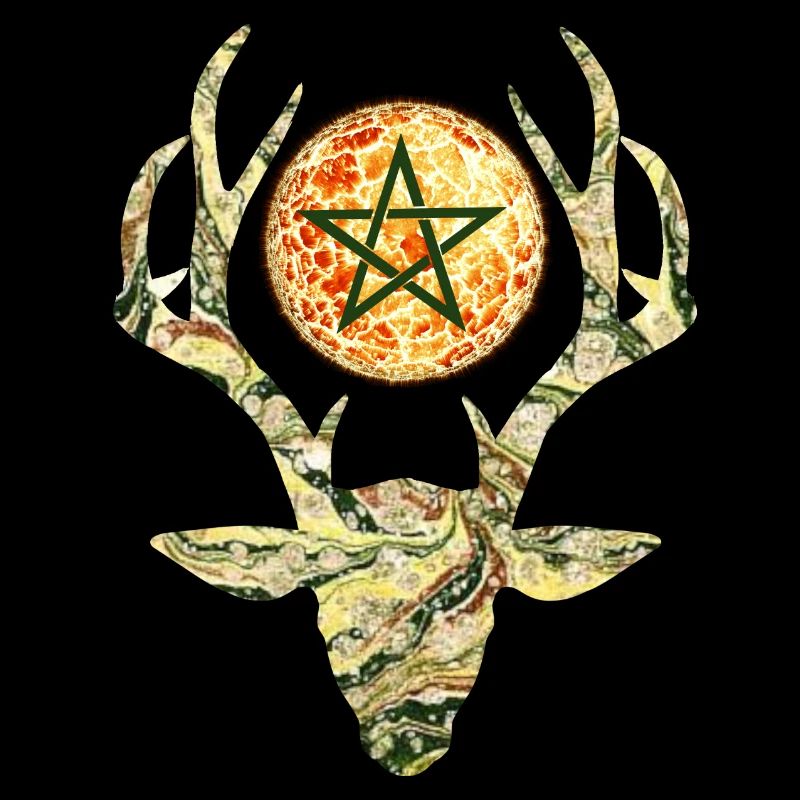 deer head with pentagram e 277