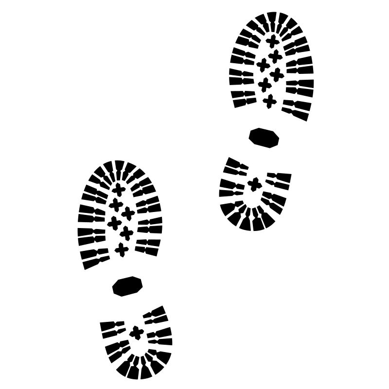 l'empreinte, empreintes, traces de pas -