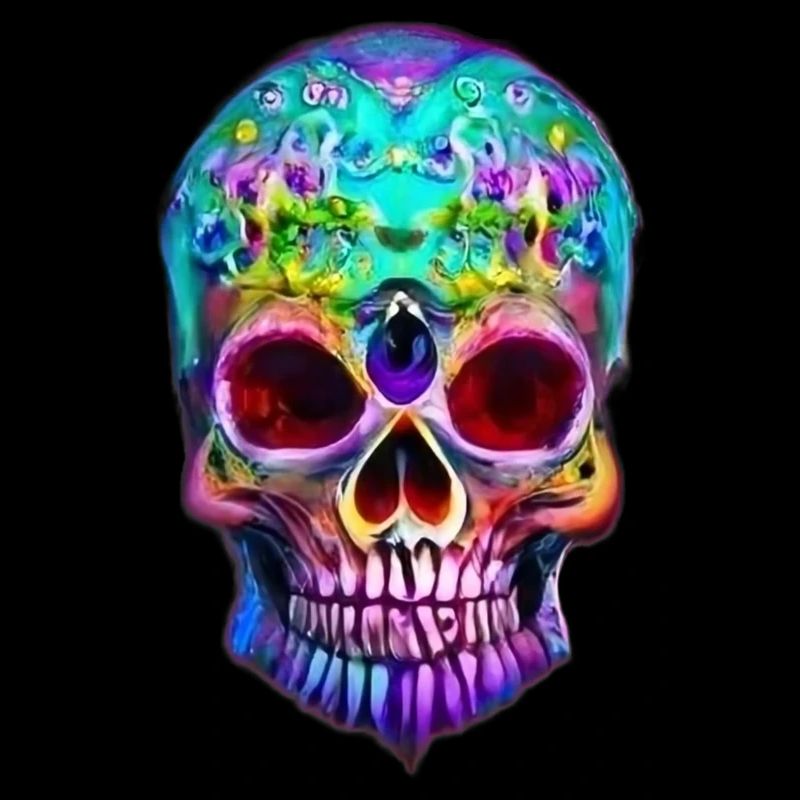 Multicolored stylized skull