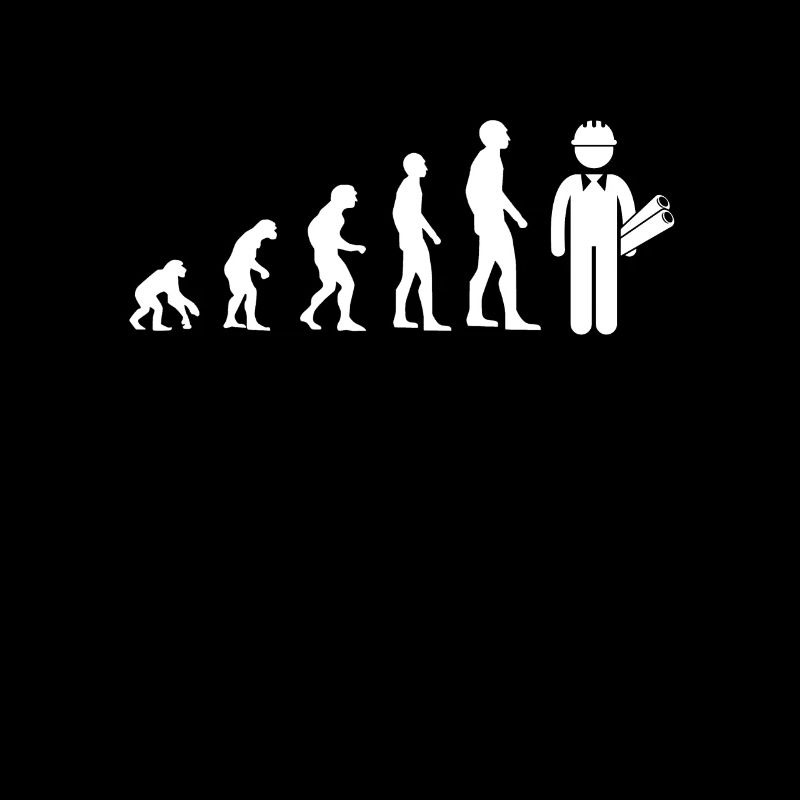 Evolution Architekt Mann Humor Geschenkidee