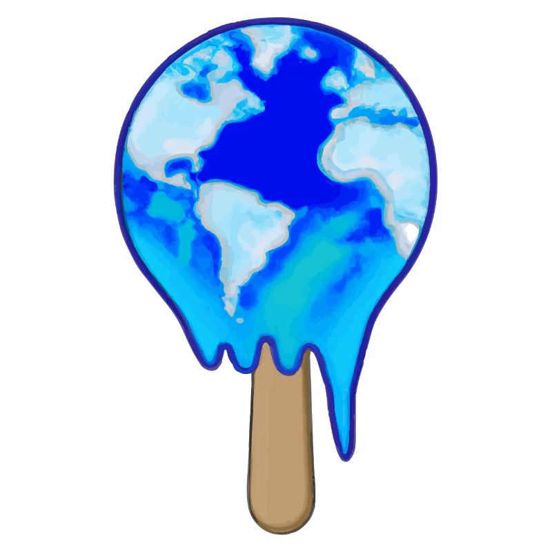 Popsicles with globe Melting climate change