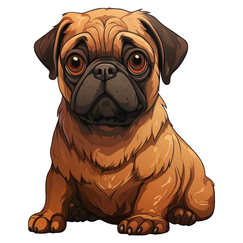 Mops Welpen sitzend