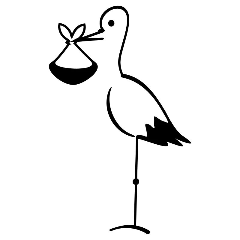 Storch mit Bündel / stork with bundle (1c)