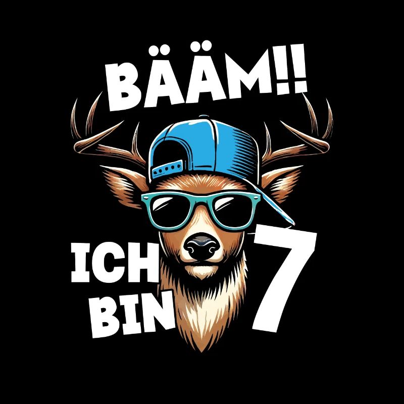 BÄÄM Ich Bin 7 Geburtstag Hirsch Geburtstagsdeko