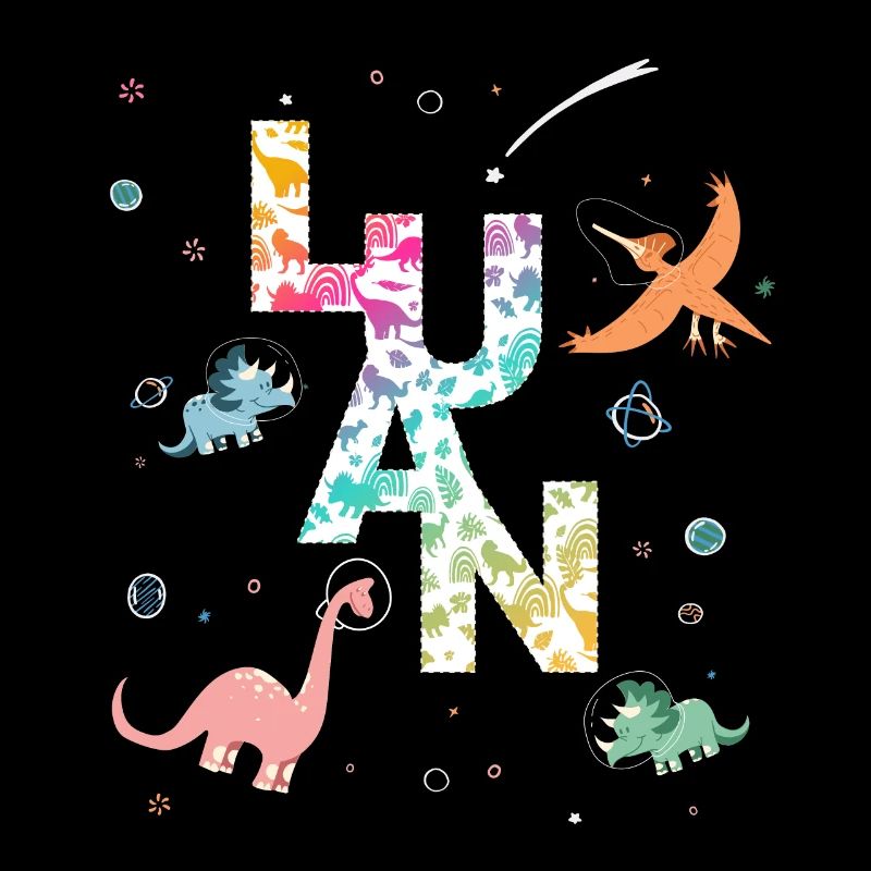 LUAN - Beautiful boy name with dinosaur