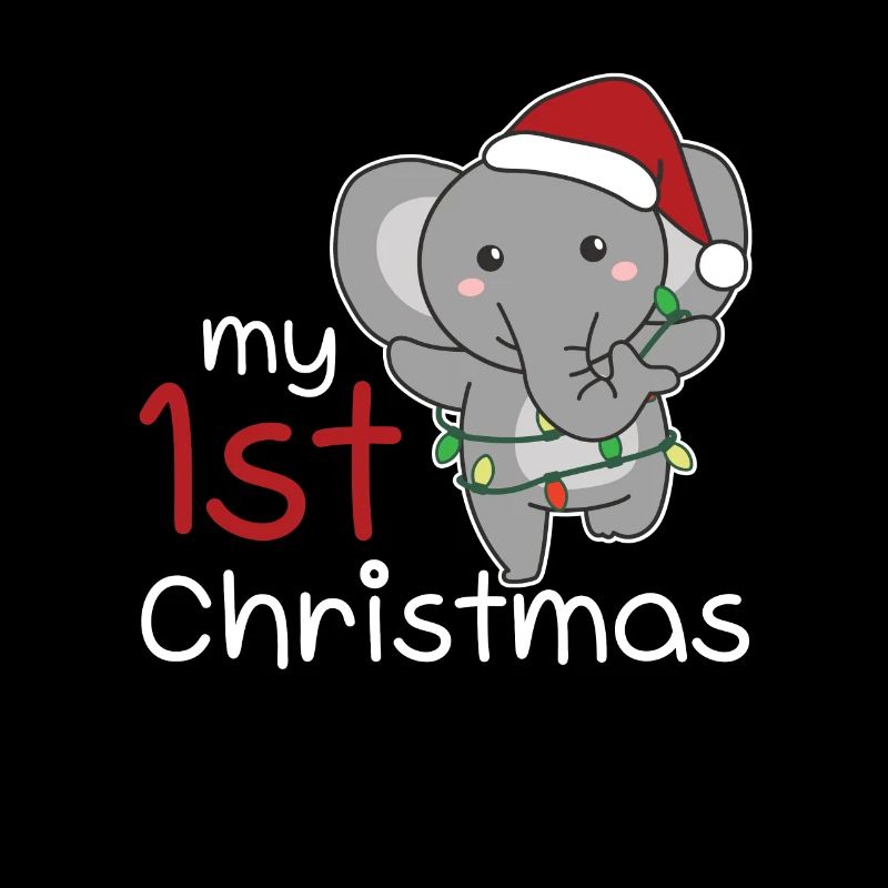 Éléphant de Noël Eléphant mon 1er Noël