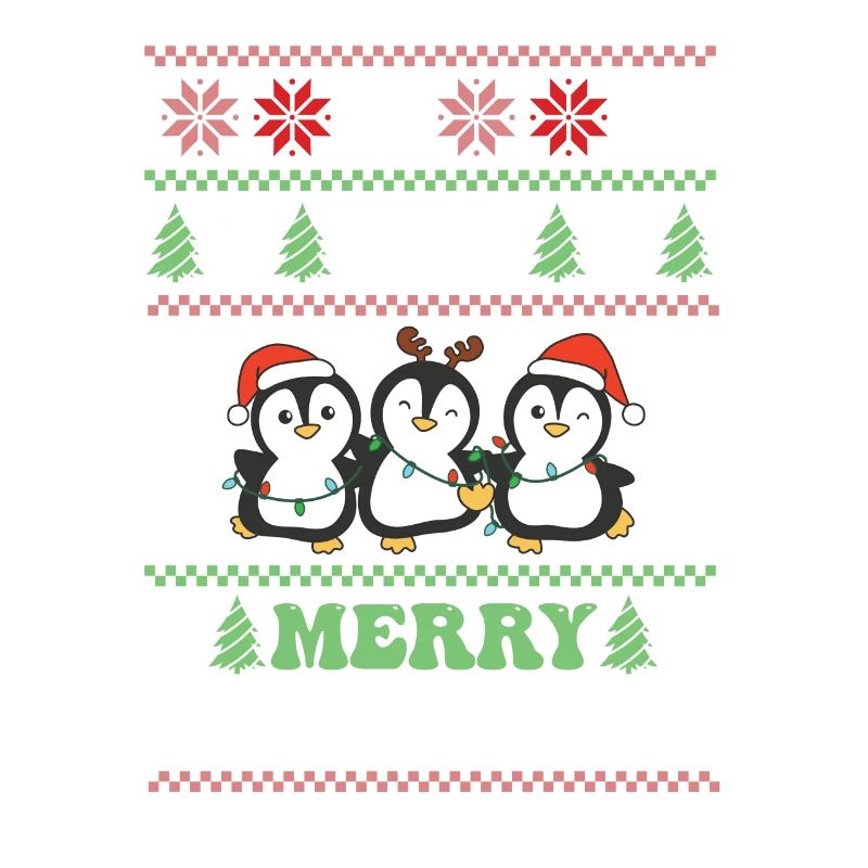 Joyeux Noël rétro moche pingouin de Noël