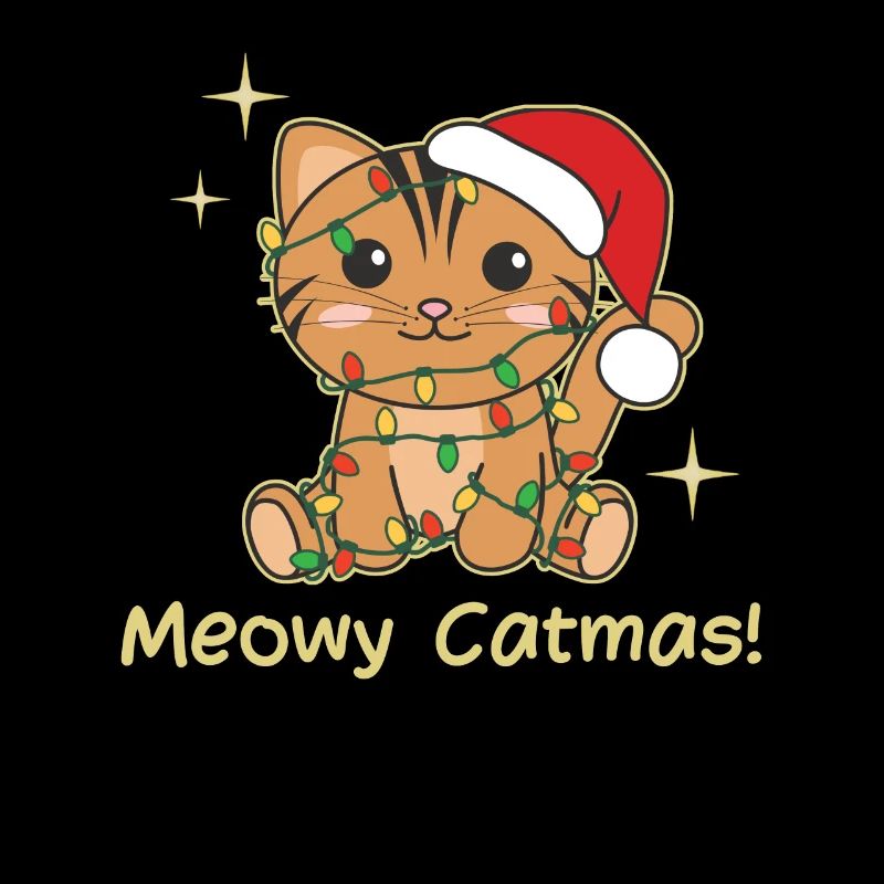 chat animaux de noël mignon chat miaou catmas