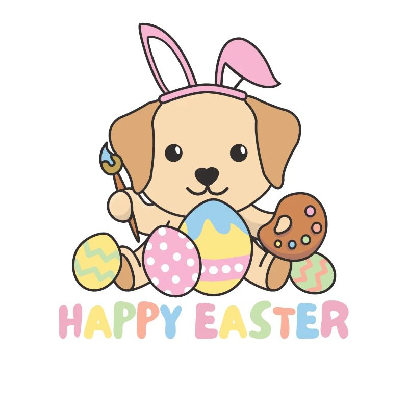 happy easter süßes Labrador Ostern mit Ostereiern