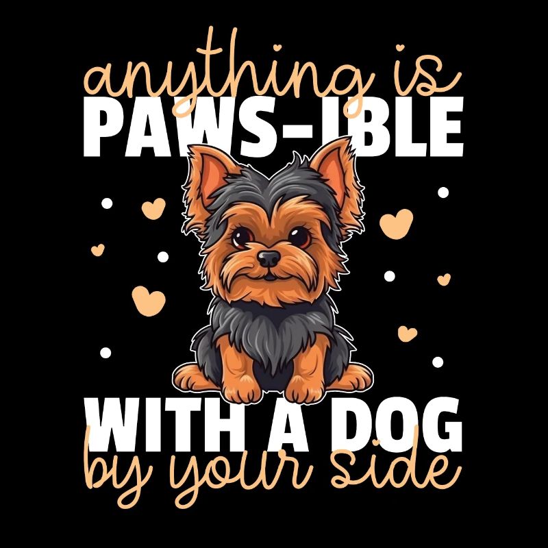 Chiens jeu de mots mignon Yorkshire Terrier