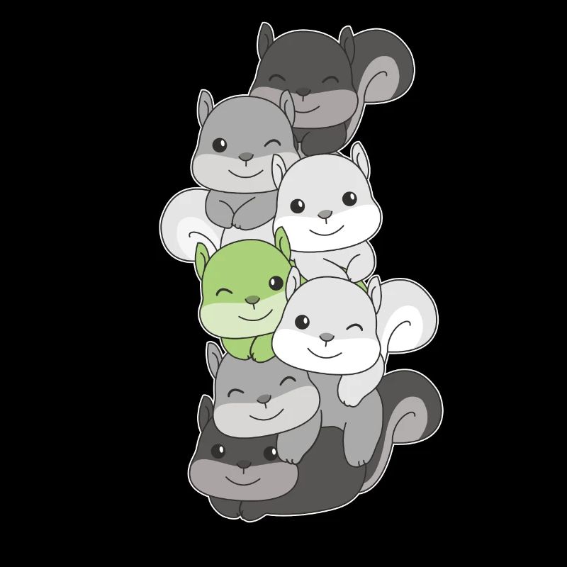 Agender Flag Pride LGBTQ Cute Squirrel Stack