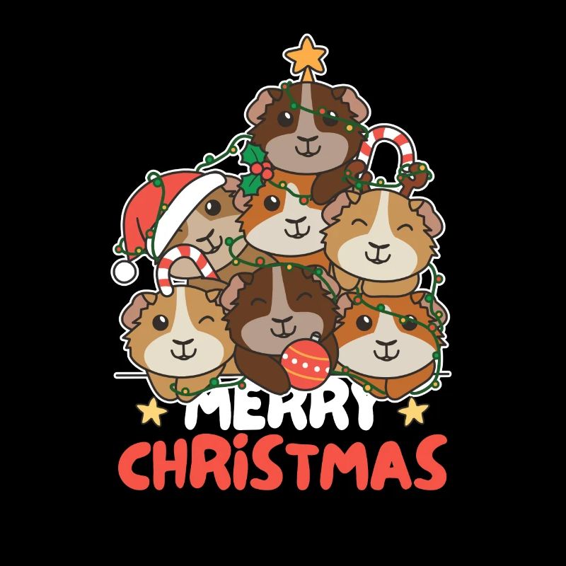Cochon d’Inde arbre de Noël joyeux Noël