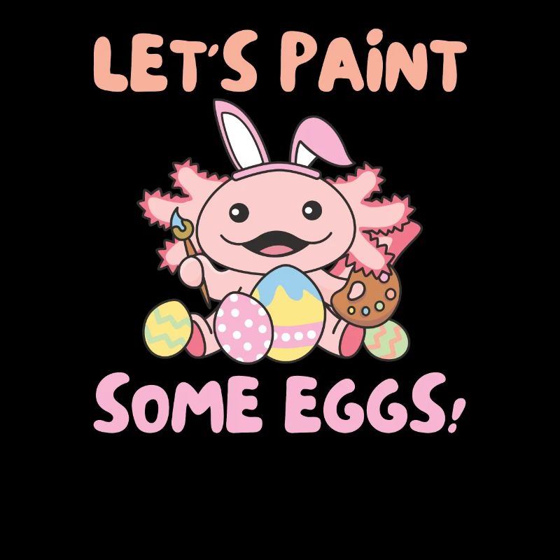 Cute Axolotls for Easter with Easter Eggs Axolotl