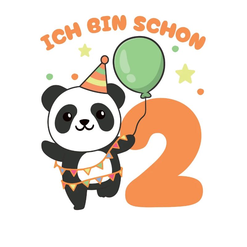 Ich bin schon 2 Pandas Geburtstags Kinder