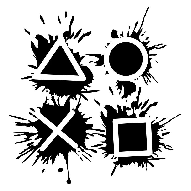 black drop X square triangle symbols controll
