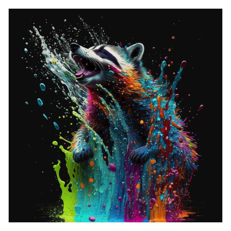 Farbiger Waschbär, einzigartiges Design
