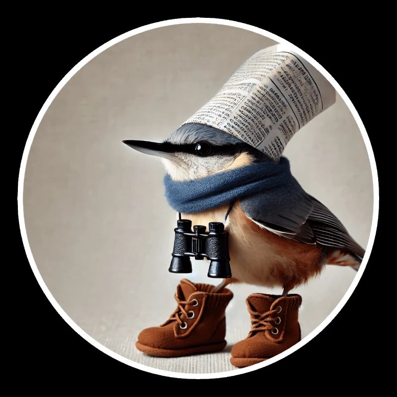 Nuthatch with binoculars