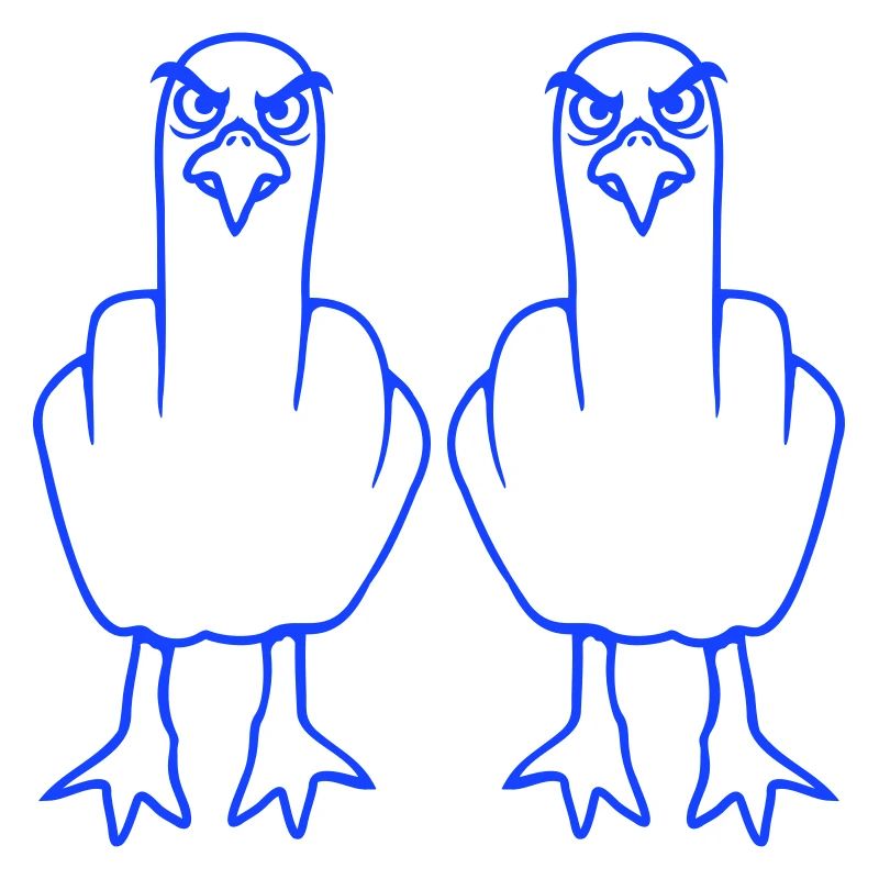 2 Möwen Mittelfinger Beleidigung Stinkefinger Team