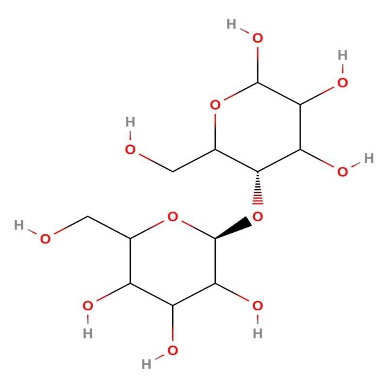 Molécule de cellulose - Formule structurale colorée