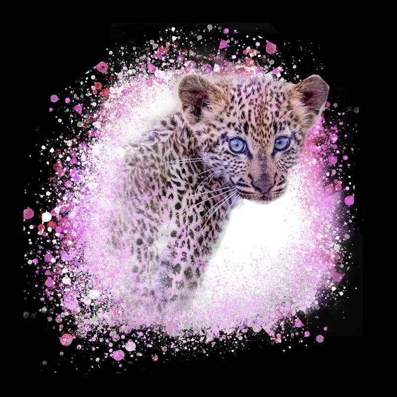 leopardbaby,tiger,pink,graffiti,painting,leopard