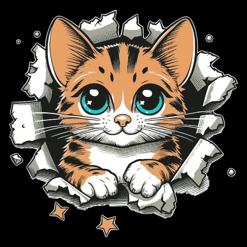 Chat mignon déchiré