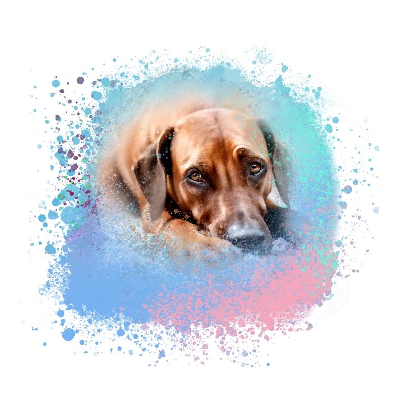 rhodesianridgeback, Hund,Hunderasse,graffiti,rosa