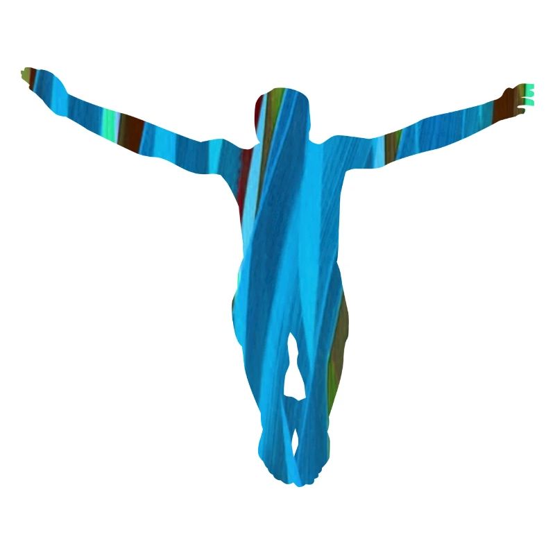 saut, cliffhanger, cavalier, graffiti, bleu