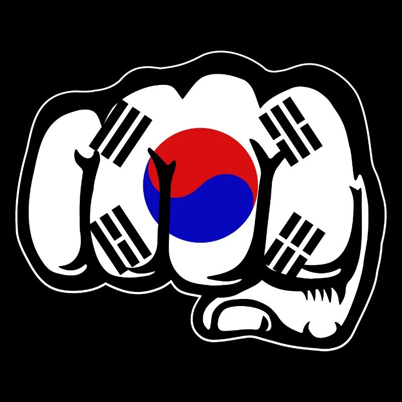 Drapeau de la Corée du Sud main poing
