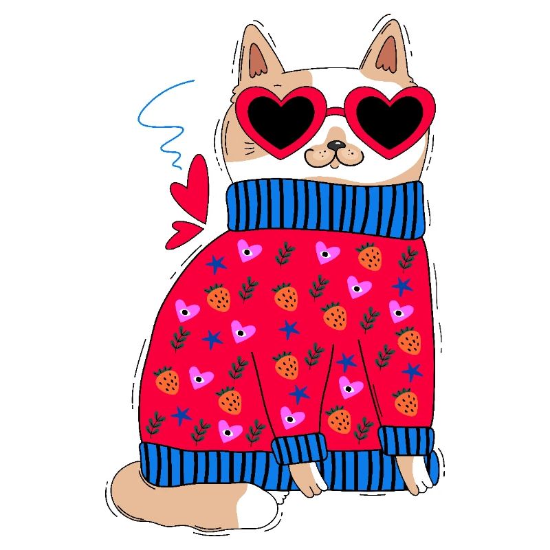 Chat et cœurs
