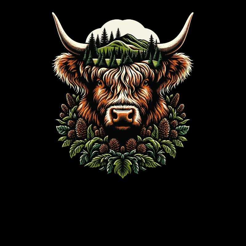 Vache écossaise des Highlands rustique