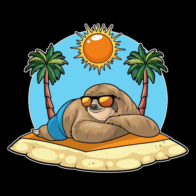 Sloth Summer Palm Trees