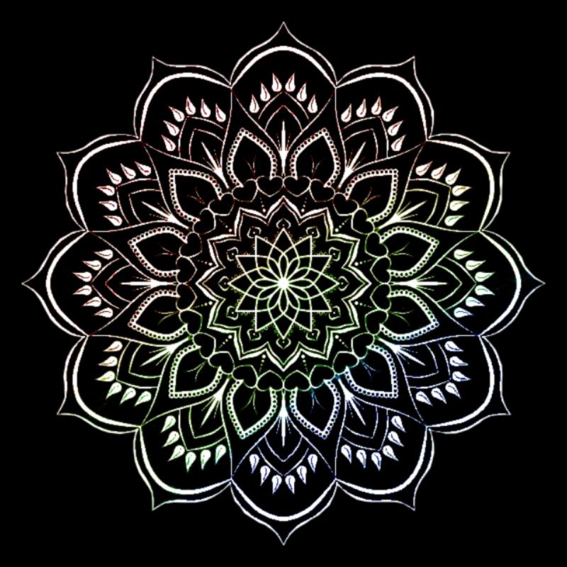 Mandala. Bunt. Regenbogenfarben.
