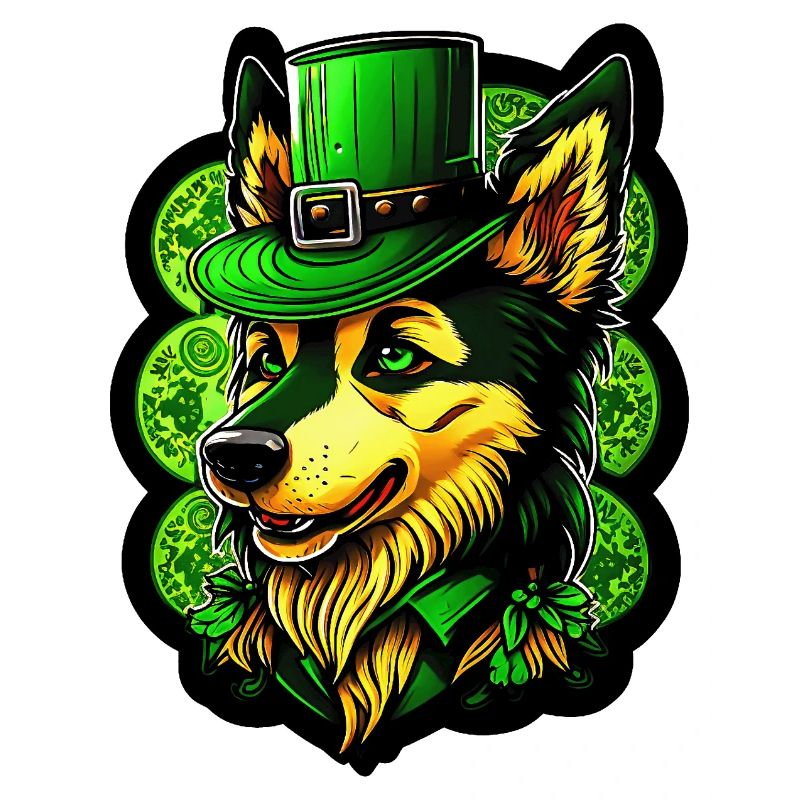 Loup câlin Chapeau de la Saint-Patrick avec vert