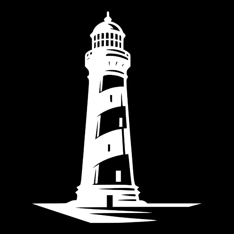 Phare rayé sur la côte