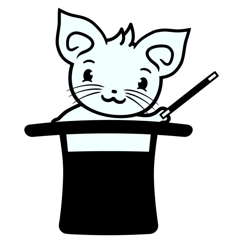 Magical Enchanted Top Hat Wizard Cat