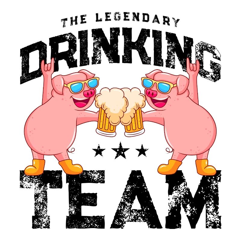 schwein bier drinking team
